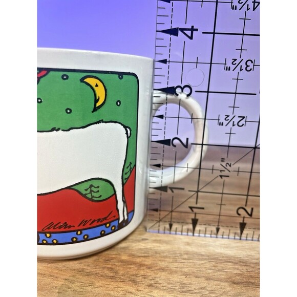 VTG 80s HOUZE Alan Wood Reindeer Gifts Holiday Christmas Whimsical Mug - Picture 9 of 10